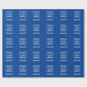 ビジネス ロゴ ディープ ブルー 白 会社名 ラッピングペーパー (フラット)