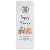 ビジネス ロゴ ハッピー ホリデー コーポレート クリスマス ワインギフトバッグ (正面)