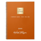 ビジネス ロゴ バーン オレンジ エレガント ノートブック (正面)