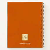 ビジネス ロゴ バーン オレンジ エレガント ノートブック (裏面)