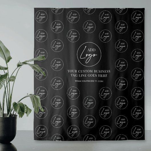 ビジネス ロゴ パターン コーポレート ブラック & ホワイト タペストリー