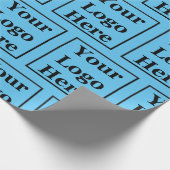 ビジネス ロゴ パターン 空色 テンプレート ラッピングペーパー (角)