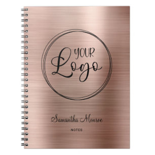 ビジネス ロゴ フェイク ローズゴールド フォイル 会議 ノートブック