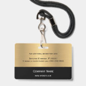 ビジネス ロゴ フォト ゴールド ブラック バッジ (ストラップ付き裏面)