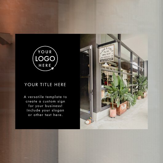 ビジネス ロゴ | ブラック スタイリッシュ プロモーション フォト ウィンドウサイン