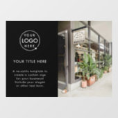 ビジネス ロゴ | ブラック スタイリッシュ プロモーション フォト ウィンドウサイン (シート)