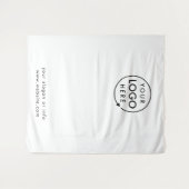 ビジネス ロゴ | プロフェッショナル ホワイト フォト バックドロップ タペストリー (正面(横))