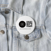 ビジネス ロゴ プロモーション QR コード テキスト ボタン 缶バッジ (インサイチュ)