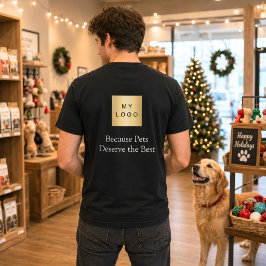 ビジネス ロゴ ペット ドッグウォーカー スタッフ ワークウェア Tシャツ