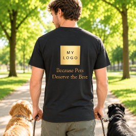ビジネス ロゴ ペット ドッグウォーカー スタッフ ワークウェア Tシャツ