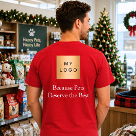 ビジネス ロゴ ペット 犬の散歩スタッフ ワークウェア レッド Tシャツ