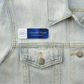 ビジネス ロゴ ホワイト アンド ロイヤル ネイビー ブルー フォイル 名札 (インサイチュ)