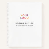 ビジネス ロゴ ミニマル ホワイト ノートブック (正面)