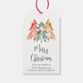 ビジネス ロゴ メリー クリスマス 水彩 ホリデー ギフトタグ (正面)