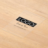 ビジネス ロゴ モダン ブランド スクリプト コーポレート アクリル招待状 (レイダウン)