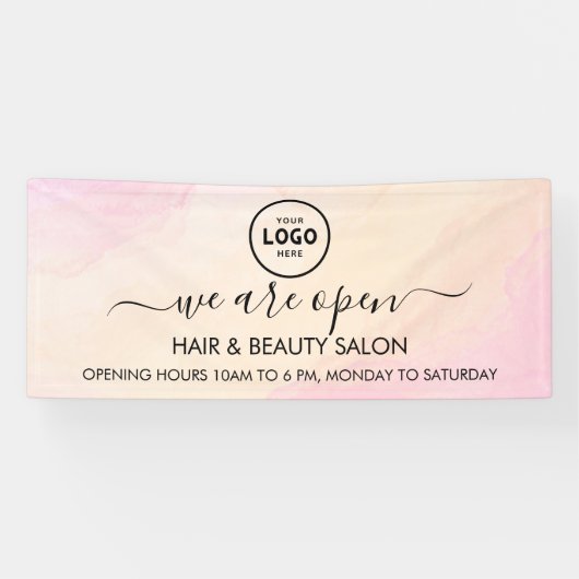 ビジネス ロゴ モダン プロフェッショナル 6フィート バナー 横断幕 (横)