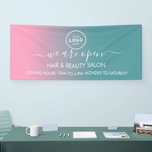 ビジネス ロゴ モダン プロフェッショナル 6フィート バナー 横断幕 (トレードショー)