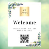 ビジネス ロゴ ユーカリ ウェルカム オープニング QR コード ウィンドウサイン (シート3)