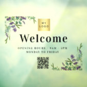 ビジネス ロゴ ラベンダー ウェルカム オープニング QR コード ウィンドウサイン (シート3)