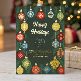 ビジネス ロゴ ヴィンテージ クリスマス オーナメント ゴールド 箔シーズンカード