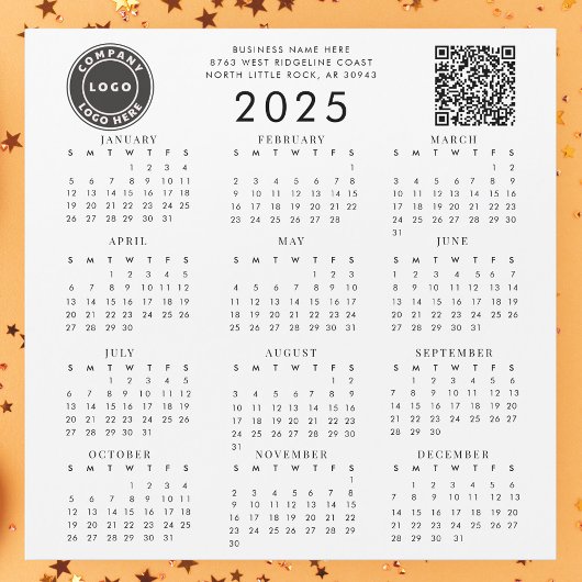 ビジネス ロゴ 会社 QRコード 2025年 カレンダー