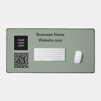 ビジネス ロゴ 会社 Sage Green QRコード デスクマット