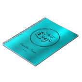 ビジネス ロゴ 偽ターコイズブルー箔 会議 ノートブック (左側)
