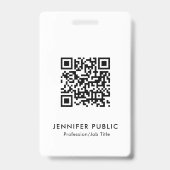 ビジネス ロゴ 名前と肩書き QR コード テンプレート バッジ (裏面)