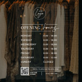 ビジネス ロゴ 営業時間 QR コード 透明 ウィンドウサイン