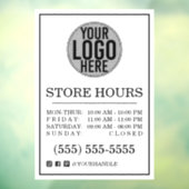 ビジネス ロゴ 店舗営業時間 ソーシャルメディア ウィンドウ クリン ウィンドウサイン (シート3)