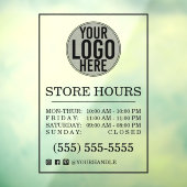 ビジネス ロゴ 店舗営業時間 ソーシャルメディア ウィンドウ クリン ウィンドウサイン (シート3)