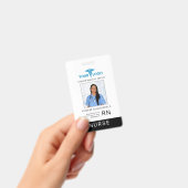ビジネス ロゴ 従業員 写真 ID バーコード カスタム バッジ (手持ち)