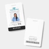 ビジネス ロゴ 従業員 写真 ID バーコード カスタム バッジ (正面＆裏面)