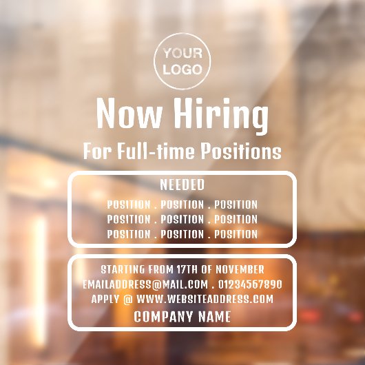 ビジネス ロゴ、求人募集 広告 ウィンドウサイン (シート2)