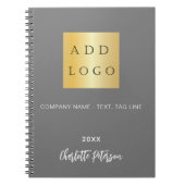 ビジネス ロゴ 灰色 名前 スクリプト ノートブック (正面)