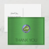 ビジネス ロゴ 緑の草のありがとう ポストカード (正面/裏面)