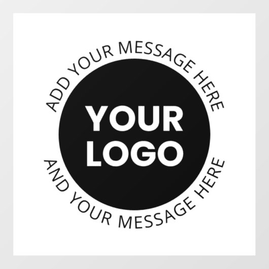 ビジネス ロゴ & 編集可能なテキスト  白 & 黒 ウィンドウサイン (シート)