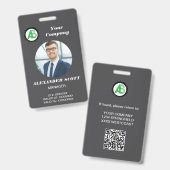 ビジネス ロゴ 職員 スタッフ 従業員 QRコード バッジ (正面＆裏面)