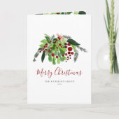 ビジネス ロゴ 赤いベリー 緑の植物 クリスマス (正面)