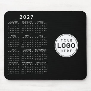 ビジネス ロゴ 2026年 カレンダー カスタムカラー シンプル マウスパッド
