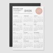 ビジネス ロゴ 2026年 カレンダー マグネット (正面/裏面)