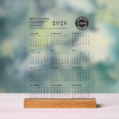 ビジネス ロゴ 2026年 カレンダー モダン アクリルサイン (ニュートラル)