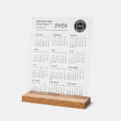 ビジネス ロゴ 2026年 カレンダー モダン アクリルサイン (傾斜)