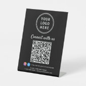 ビジネス ロゴ Connect With Us QRコードを作成 台座サイン (正面)