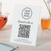ビジネス ロゴ Connect With Us QRコードを作成 台座サイン (インサイチュ)
