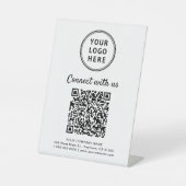 ビジネス ロゴ Connect With Us QRコードを作成 台座サイン (正面)