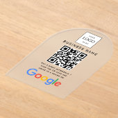 ビジネス ロゴ Google レビュー ウェブサイト スキャン アクリル招待状 (レイダウン)