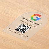 ビジネス ロゴ Google レビュー ウェブサイト スキャン アクリル招待状 (レイダウン)