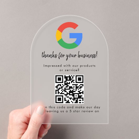 ビジネス ロゴ Google レビュー ウェブサイト スキャン アクリル招待状 (インサイチュ (ポータブル))