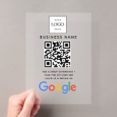 ビジネス ロゴ Google レビュー ウェブサイト スキャン アクリル招待状 (インサイチュ (ポータブル))